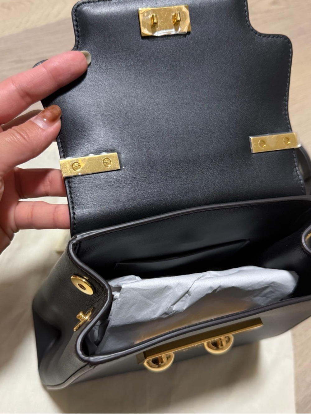 Marni Black Trunkaroo Leather Mini Backpack with Gold Hardware - Picture 10 of 13